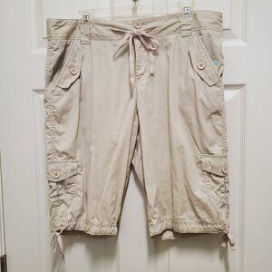 Beige Cargo Bermuda Shorts